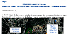 INFORMATION AUX RIVERAINS AUREC SUR LOIRE - RUE DU COLLEGE - RUE DE LA (...)