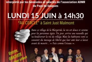 Théâtre « Fais comme l&rsquo;oiseau » – ADMR Saint-Just-Malmont
